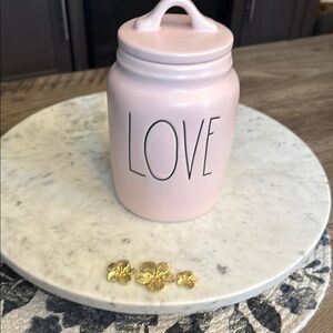 Pink Ceramic 'LOVE' Jar